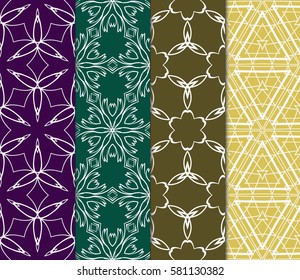 set of Decorative floral ornament. geometric seamless pattern. vector illustration. for interior design, wallpaper, invitation, fabric, decor