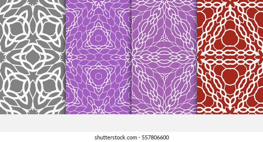 set of decorative floral ornament. modern pattern. seamless vector illustration. for interior design, textile, wallpaper