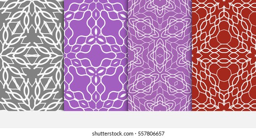 set of decorative floral ornament. modern pattern. seamless vector illustration. for interior design, textile, wallpaper