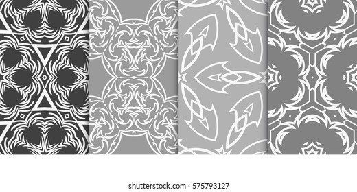 set of decorative floral ornament. modern pattern. seamless vector illustration. for interior design, textile, wallpaper