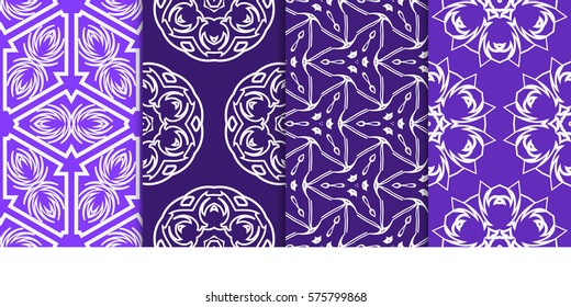 set of decorative floral ornament. modern pattern. seamless vector illustration. for interior design, textile, wallpaper