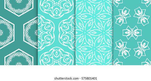 set of decorative floral ornament. modern pattern. seamless vector illustration. for interior design, textile, wallpaper