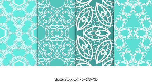 set of decorative floral ornament. modern pattern. seamless vector illustration. for interior design, textile, wallpaper