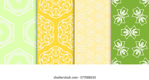 set of decorative floral ornament. modern pattern. seamless vector illustration. for interior design, textile, wallpaper