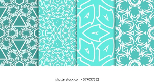 set of decorative floral ornament. modern pattern. seamless vector illustration. for interior design, textile, wallpaper