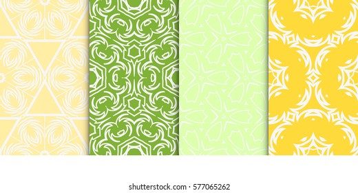 set of decorative floral ornament. modern pattern. seamless vector illustration. for interior design, textile, wallpaper