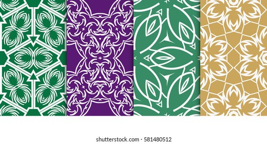 set of decorative floral ornament. modern pattern. seamless vector illustration. for interior design, textile, wallpaper