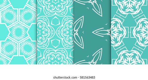 set of decorative floral ornament. modern pattern. seamless vector illustration. for interior design, textile, wallpaper