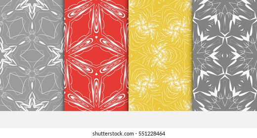 set of Decorative floral ornament. seamless pattern. vector illustration. for interior design, wallpaper, invitation