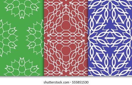 set of Decorative floral ornament. seamless pattern. vector illustration. for interior design, wallpaper, invitation