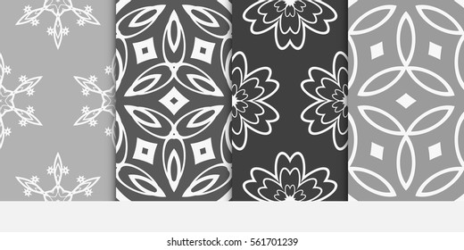set of decorative floral ornament. seamless modern geometric pattern. Abstract Background Design. for design, wallpaper, invitation, fabric, decor.