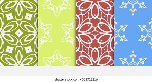 set of decorative floral ornament. seamless modern geometric pattern. Abstract Background Design. for design, wallpaper, invitation, fabric, decor.