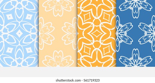 set of decorative floral ornament. seamless modern geometric pattern. Abstract Background Design. for design, wallpaper, invitation, fabric, decor.