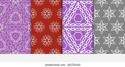 set of Decorative floral ornament. seamless pattern. vector illustration. for interior design, wallpaper, invitation