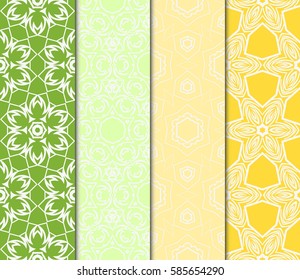 set of Decorative floral ornament. seamless pattern. vector illustration. for interior design, wallpaper, invitation