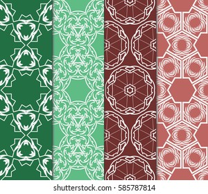 set of Decorative floral ornament. seamless pattern. vector illustration. for interior design, wallpaper, invitation