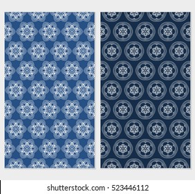 set of decorative floral ornament. vector illustration. for interior design, wallpaper, paper fill. green, blue, grey color