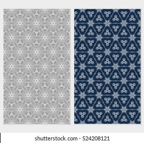 set of decorative floral ornament. vector illustration. for interior design, wallpaper, paper fill. green, blue, grey color
