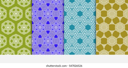 set of decorative floral ornament. vector illustration. for interior design, wallpaper, paper fill.