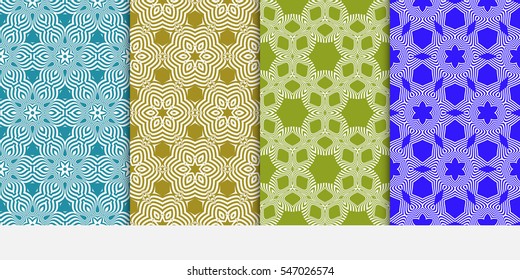 set of decorative floral ornament. vector illustration. for interior design, wallpaper, paper fill.