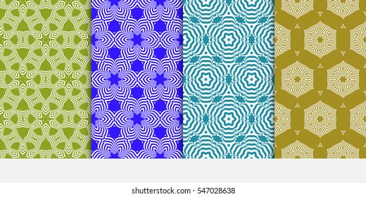 set of decorative floral ornament. vector illustration. for interior design, wallpaper, paper fill.