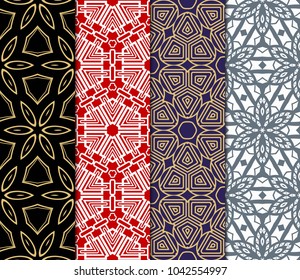 set of decorative floral seamless pattern. vector illustration. for invitation, greeting card, wallpaper, interior