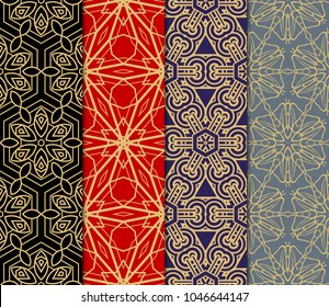 set of decorative floral seamless pattern. vector illustration. for invitation, greeting card, wallpaper, interior