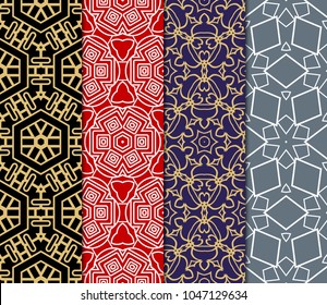 set of decorative floral seamless pattern. vector illustration. for invitation, greeting card, wallpaper, interior