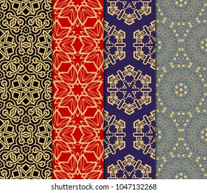 set of decorative floral seamless pattern. vector illustration. for invitation, greeting card, wallpaper, interior