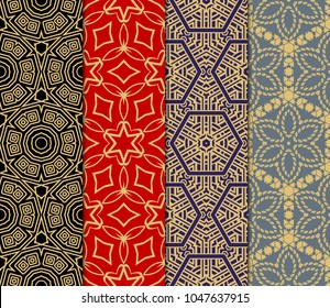 set of decorative floral seamless pattern. vector illustration. for invitation, greeting card, wallpaper, interior