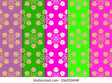 set of decorative floral seamless pattern. vector illustration. for modern wallpaper, interior.