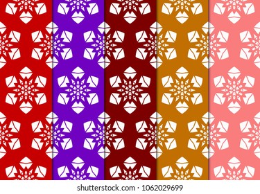 set of decorative floral seamless pattern. vector illustration. for modern wallpaper, interior.