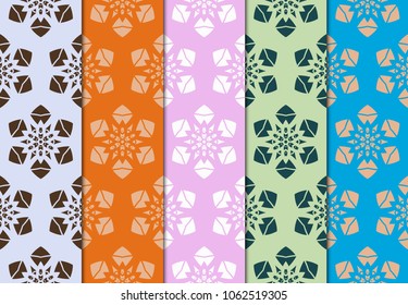 set of decorative floral seamless pattern. vector illustration. for modern wallpaper, interior.