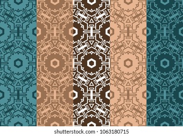 set of decorative floral seamless pattern. vector illustration. for modern wallpaper, interior.