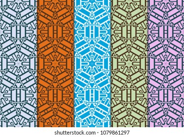 set of decorative floral seamless pattern. vector illustration. for modern wallpaper, interior.