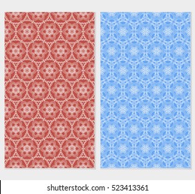 set of decorative floral seamless pattern background. Luxury texture for wallpaper, invitation. Vector illustration. red, green, blue color.