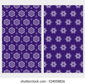 set of decorative floral seamless pattern background. Luxury texture for wallpaper, invitation. Vector illustration. purple color.