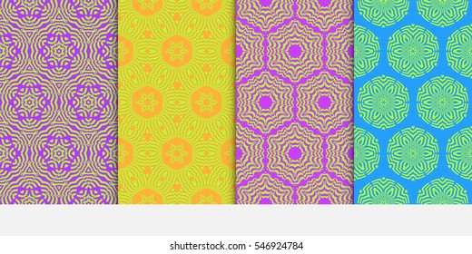 set of decorative floral seamless pattern. Texture for wallpaper, invitation, clothes. Vector illustration. color.