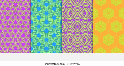 set of decorative floral seamless pattern. Texture for wallpaper, invitation, clothes. Vector illustration. color.
