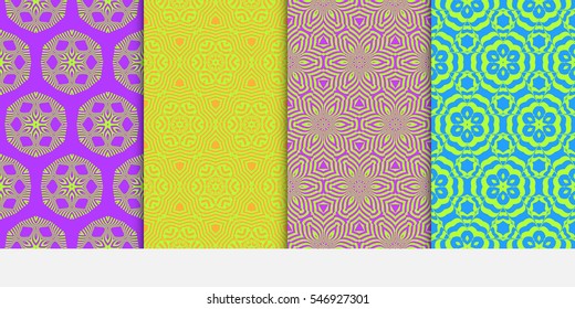 set of decorative floral seamless pattern. Texture for wallpaper, invitation, clothes. Vector illustration. color.