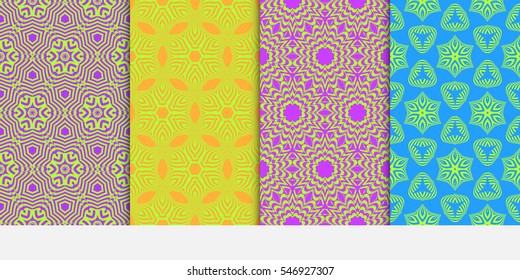 set of decorative floral seamless pattern. Texture for wallpaper, invitation, clothes. Vector illustration. color.