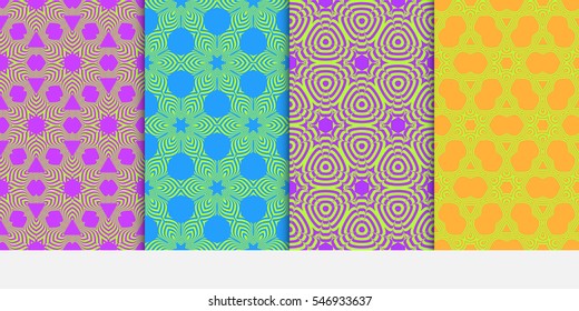 set of decorative floral seamless pattern. Texture for wallpaper, invitation, clothes. Vector illustration. color.