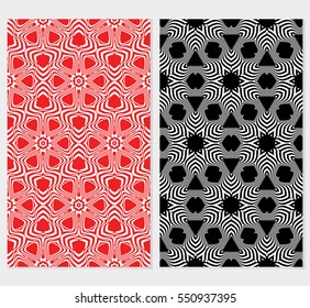 set of decorative floral seamless pattern. vector illustration. for invitation, greeting card, wallpaper, interior design. red, black background