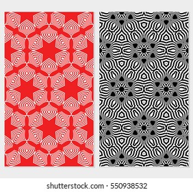 set of decorative floral seamless pattern. vector illustration. for invitation, greeting card, wallpaper, interior design. red, black background