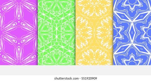 set of decorative floral seamless pattern background. Luxury texture for wallpaper, invitation. Vector illustration