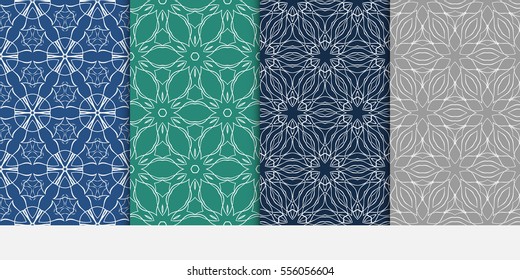 set of decorative floral seamless pattern. Luxury texture for wallpaper, invitation. Vector illustration.