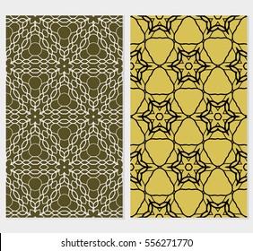 set of decorative floral seamless pattern. lace ornament. Vector illustration. for design invitation, background, wallpaper