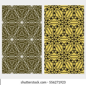 set of decorative floral seamless pattern. lace ornament. Vector illustration. for design invitation, background, wallpaper