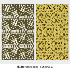 set of decorative floral seamless pattern. lace ornament. Vector illustration. for design invitation, background, wallpaper