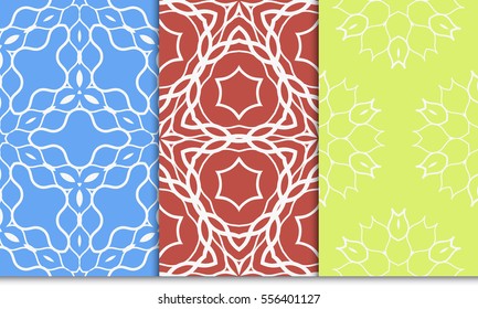 set of decorative floral seamless pattern. vector illustration. for invitation, greeting card, wallpaper, interior design